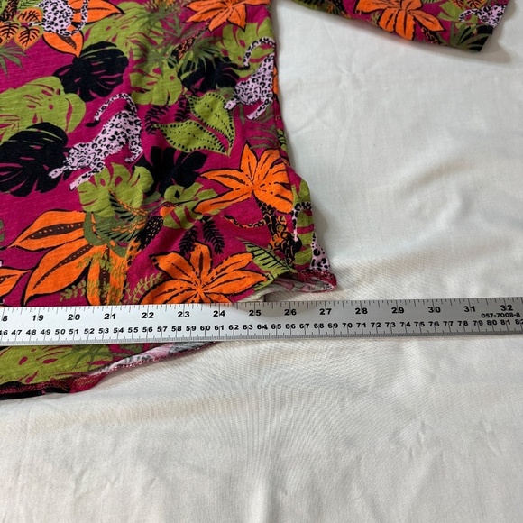 C&C California Women's Bright Safari Jungle 3/4 Sleeve T-Shirt Top 3X V-Neck - Picture 11 of 12